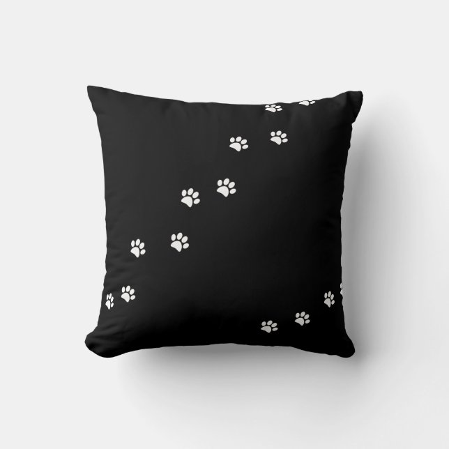 Paw Prints Throw Pillow Kissen (Vorderseite)