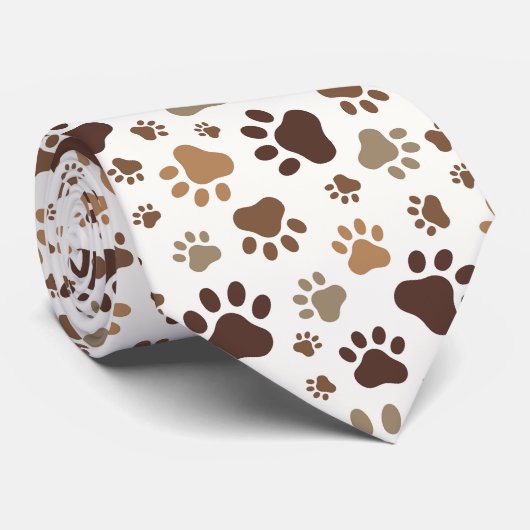 Paw Prints Tie Krawatte (Gerollt)