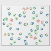 Paw Prints überall Geschenkpapier (Flach)