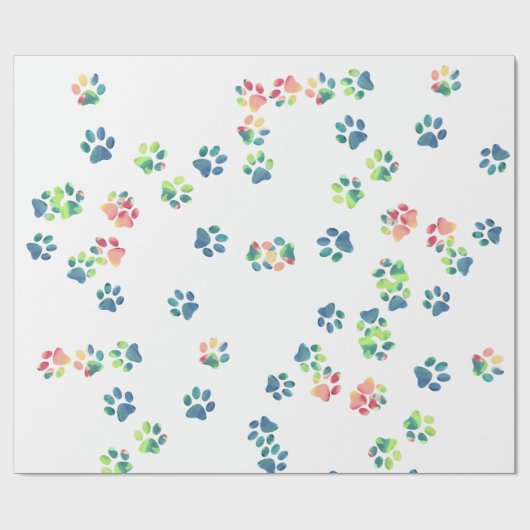 Paw Prints überall Geschenkpapier (Flach)