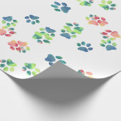 Paw Prints überall Geschenkpapier (Ecke)