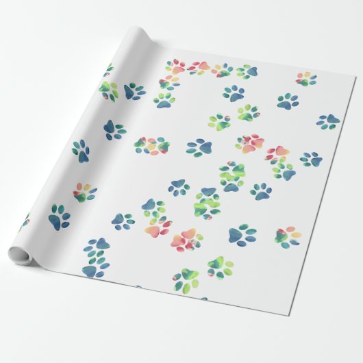 Paw Prints überall Geschenkpapier (Ungerollt)