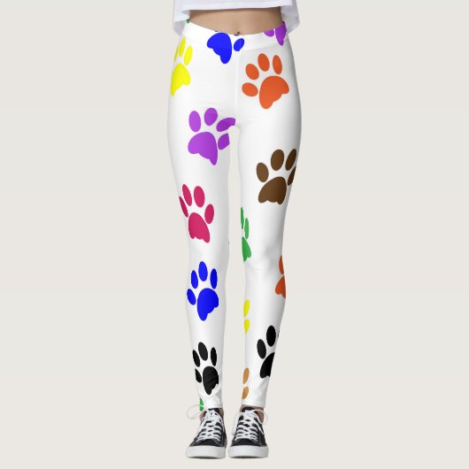 Paw Prints überall Leggings (Vorderseite)