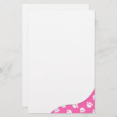 Paw Prints Überraschung Hot Pink Briefpapier (Vorne/Hinten)