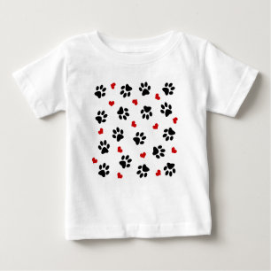 Paw Prints und Herz Baby T-shirt