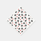 Paw Prints und Herz Serviette (Ecke)