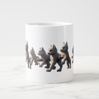 Paw Prints Walking Around Mug Base Design Jumbo-Tasse