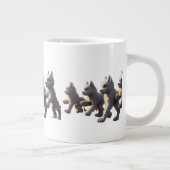 Paw Prints Walking Around Mug Base Design Jumbo-Tasse (Rechts)