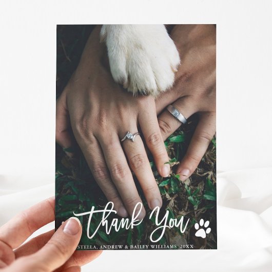 Paw Prints Wedding danke Ihnen Foto Card