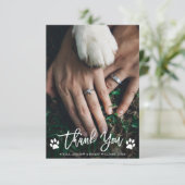 Paw Prints Wedding danke Ihnen Foto Card (Stehend Vorderseite)