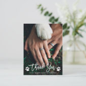 Paw Prints Wedding Vielen Dank Foto Postcard Postkarte (Stehend Vorderseite)