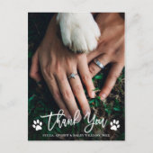 Paw Prints Wedding Vielen Dank Foto Postcard Postkarte (Vorderseite)
