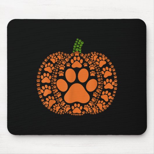 Paw Pumpkin Design Matching Halloween Erntedank Mousepad (Vorne)