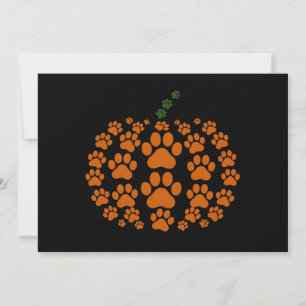 Paw Pumpkin Paw Print Dog Erntedank Feiertagskarte