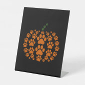 Paw Pumpkin Paw Print Dog Erntedank Sockelschild (Vorderseite)