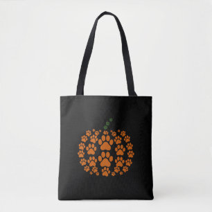 Paw Pumpkin Paw Print Dog Erntedank Tasche