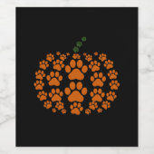 Paw Pumpkin Paw Print Dog Erntedank Weinetikett (Einzelnes Label)