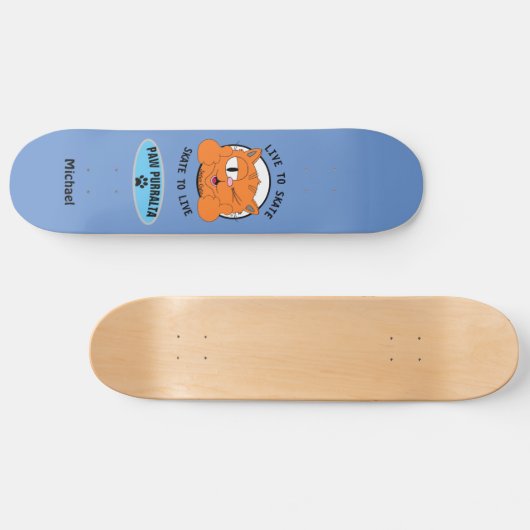 Paw Purralta Cartoon Cat Senor Gato Skateboard (Horizontal)