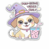 Paw-Schwänze, nur Niedlicher Hund mit Bubble Tea H Aufkleber (Vorderseite)