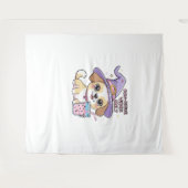 Paw-Schwänze, nur Niedlicher Hund mit Bubble Tea H Wandteppich (Vorderseite (Horizontal))