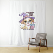 Paw-Schwänze, nur Niedlicher Hund mit Bubble Tea H Wandteppich (Beispiel)