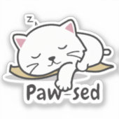 Paw-sed Vinyl Sticker – Cute Sleeping Cat for Lapt (Vorderseite)