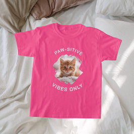 Paw-Sehnen nur Katzenmädchen Rosa Foto T-Shirt