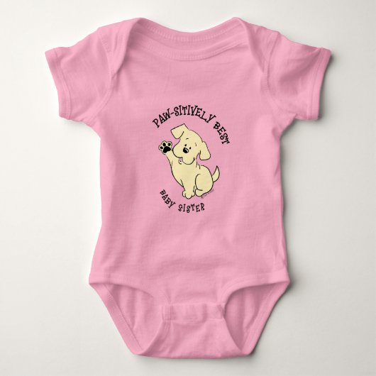 Paw-sibel Beste BabySchwester Matching Sibling Baby Strampler (Vorderseite)
