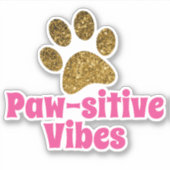 Paw-Side | Glitzer Paw Print Vinyl Aufkleber (Vorderseite)