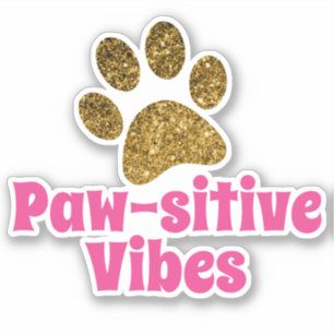 Paw-Side   Glitzer Paw Print Vinyl Aufkleber