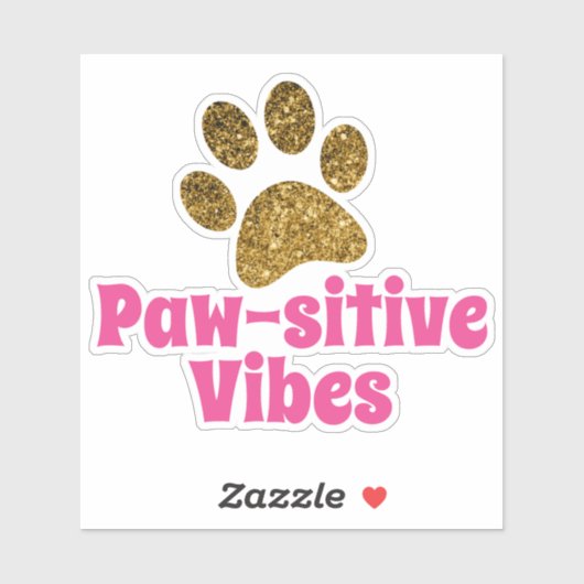 Paw-Side | Glitzer Paw Print Vinyl Aufkleber (Blatt)
