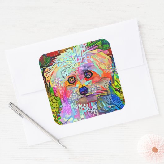 Paw-Side Quadratischer Aufkleber (Umschlag)