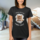 Paw-Sigma-Schwänze nur Katzenschwarz Foto T-Shirt