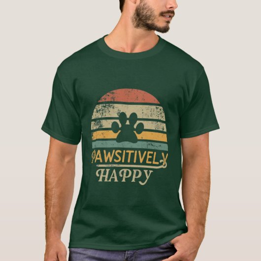 Paw-sitiv Glücklich T-Shirt (Vorderseite)