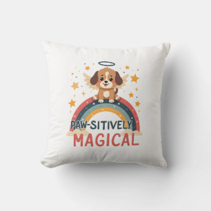 Paw-sitiv Magischer Welpe Vintage Regenbogen Engel Kissen