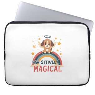 Paw-sitiv Magischer Welpe Vintage Regenbogen Engel Laptopschutzhülle