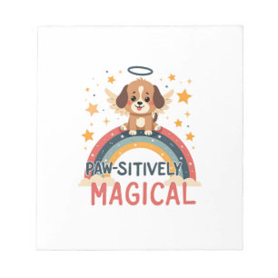 Paw-sitiv Magischer Welpe Vintage Regenbogen Engel Notizblock