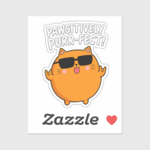 Paw-sitiv perfekte orange Katze Rocker Wortspiel Aufkleber