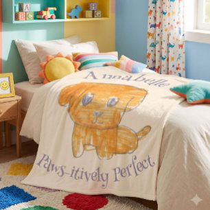 Paw-sitiv perfektes süßes Golden Retriever-Welpen- Fleecedecke