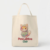 Paw‑sitive Club Cat Design for Animal Lover Tragetasche