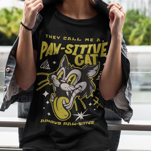 Paw-sitive Katze" Graphic T-Shirt