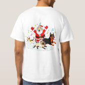 Paw-sitive Purr-suit: Santa’s Joyful Chase T-Shirt (Rückseite)