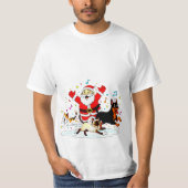 Paw-sitive Purr-suit: Santa’s Joyful Chase T-Shirt (Vorderseite)