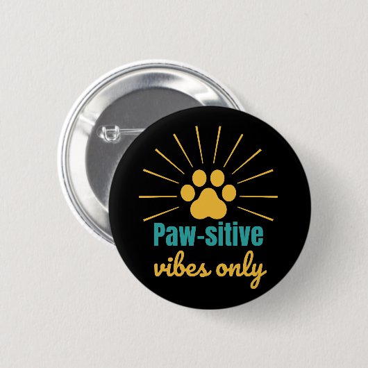 Paw-sitive Vibes Only cat lover Button (Vorne & Hinten)