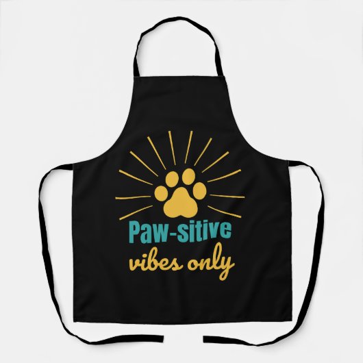 Paw-sitive Vibes Only cat lover Schürze (Vorderseite)