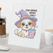 Paw-sitive Vibes Only � Cute Dog With Bubble Tea a Sockelschild (In Situ)