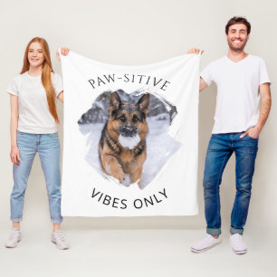 Paw-sitive Vibes Only Deutscher Schäferhund GSD Fo Fleecedecke