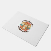 Paw-Sitive Vibes Only Meditierende Katze Retro-Des Fußmatte (Schrägansicht)