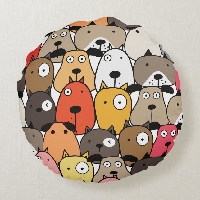 Paw-sitively Adorable Dog Pillow! Rundes Kissen (Rückseite)