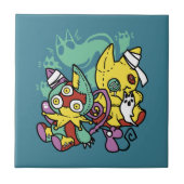 Paw-sitively Frightful | Monstrous Cats Halloween Fliese (Vorderseite)